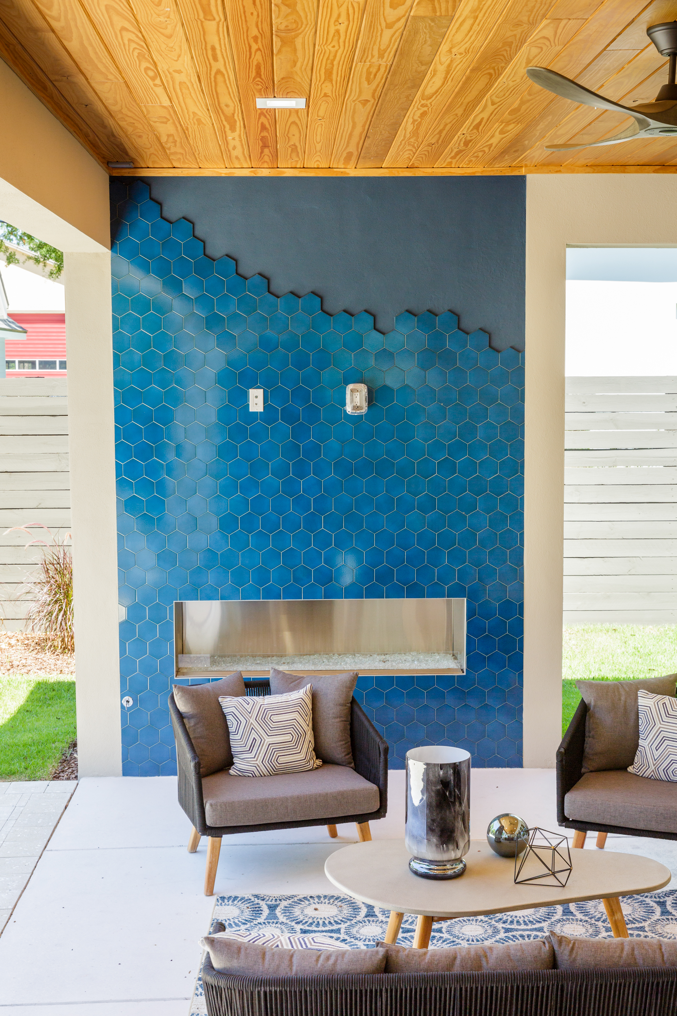 Grinnell Modern: Outdoor Fireplace